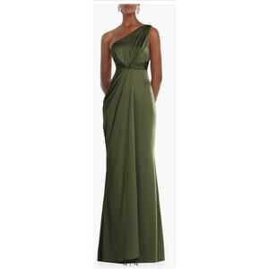 NWT DESSY COLLECTION One-Shoulder Satin Gown SZ 4